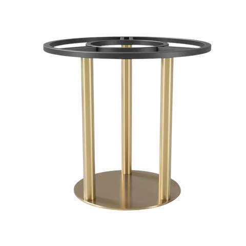 Pie de mesa oro inox redondo triple