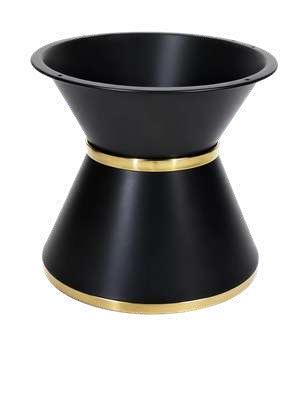 Pie de mesa cubo oro y negro