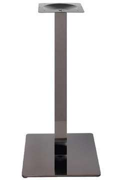 Pie de mesa inox negro cuadrado alto
