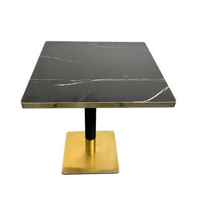 Sobre de mesa multicapa mármol negro con canto oro