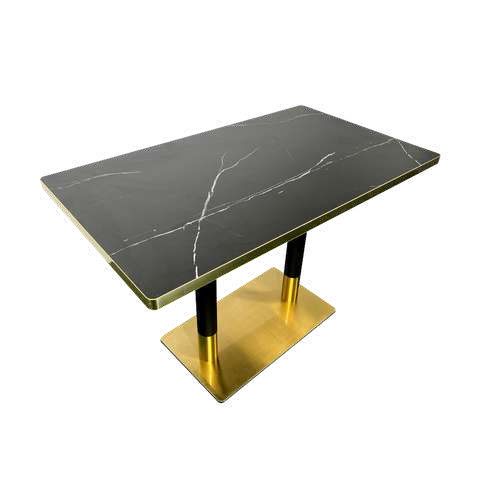 Sobre de mesa multicapa mármol negro con canto oro - Imagen 3