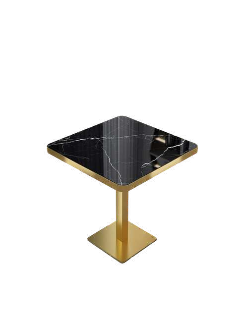 Sobre de mesa piedra sinterizada negro brillo con canto oro - Imagen 3
