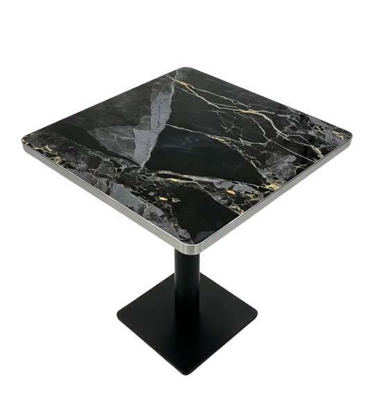Sobre de mesa piedra sinterizada negro brillo con canto natural