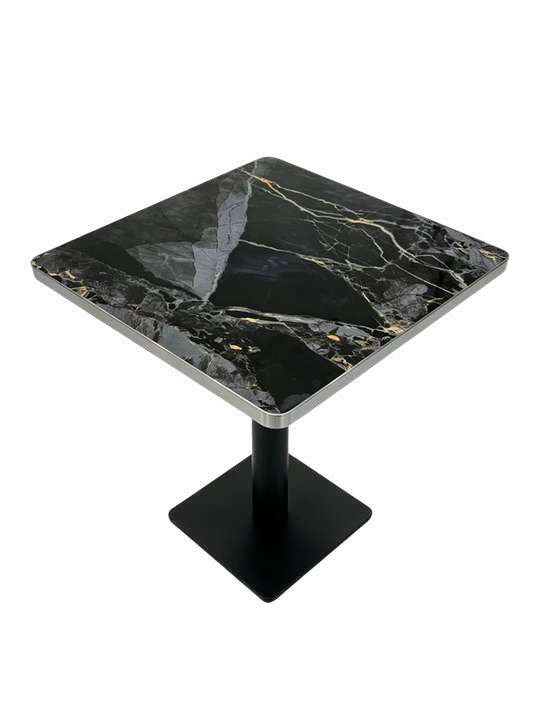 Sobre de mesa piedra sinterizada negro brillo con canto natural