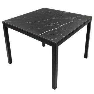 Mesa exterior apilable imitación mármol negro