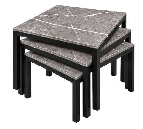 Mesa exterior apilable imitación mármol gris